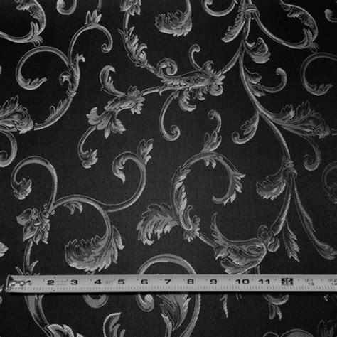 black jacquard metallic silver vine fabric|Black With Silver Christmas Fabric .